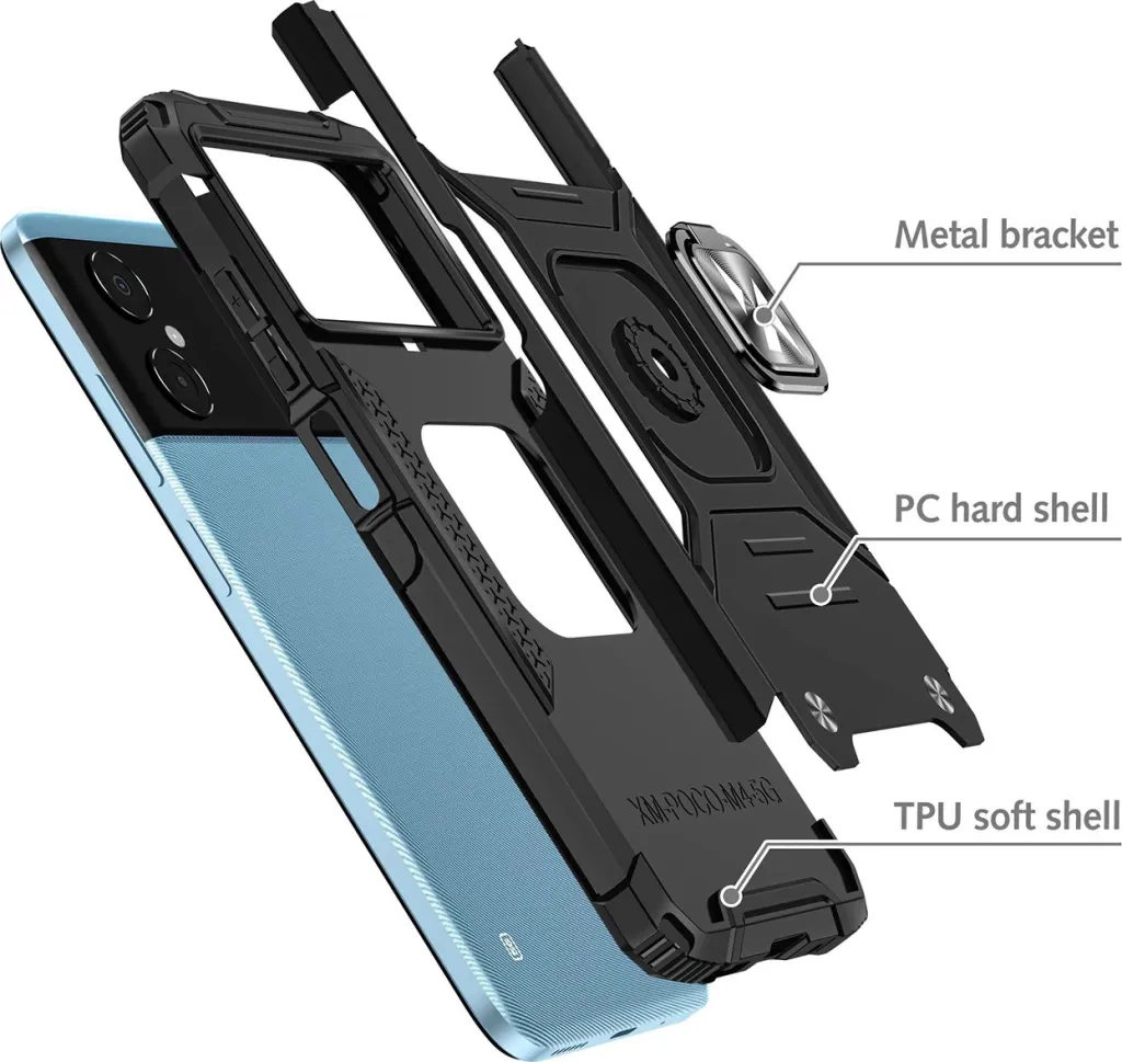 Mbulesë telefoni Wozinsky Ring Armor për Samsung Galaxy A03, TPU dhe PC, me unazë magnetike, e zezë - 3