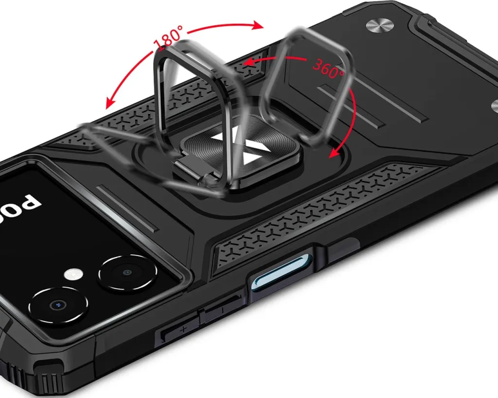 Mbulesë telefoni Wozinsky Ring Armor për Samsung Galaxy A03, TPU dhe PC, me unazë magnetike, e zezë - 5