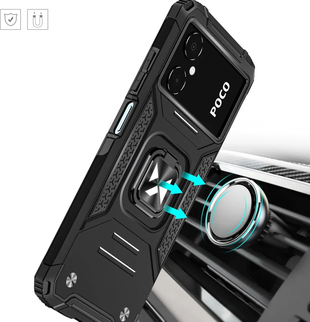 Mbulesë telefoni Wozinsky Ring Armor për Samsung Galaxy A03, TPU dhe PC, me unazë magnetike, e zezë - 7
