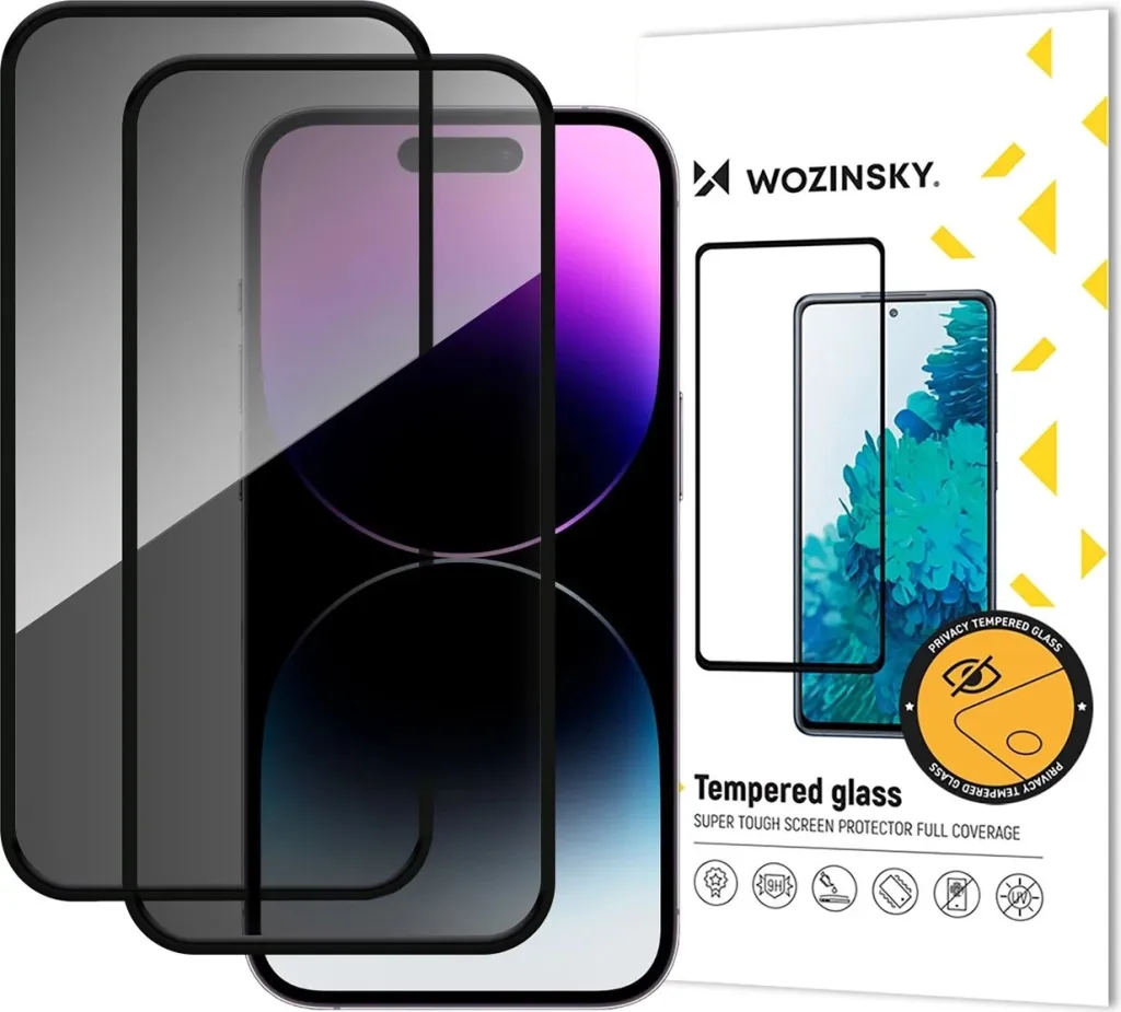 Xham privatësie Wozinsky për iPhone 17 Pro Max, set 2 copë, i zi - 1