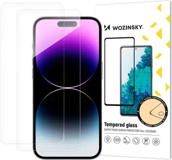 Mbështjellës xhami i temperuar Wozinsky për iPhone 17 Pro / 16 Pro, set prej 2 copë, transparent