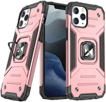 Mbështjellës Wozinsky Ring Armor me mbajtëse gishti dhe këmbëz, për iPhone 13 mini, rozë