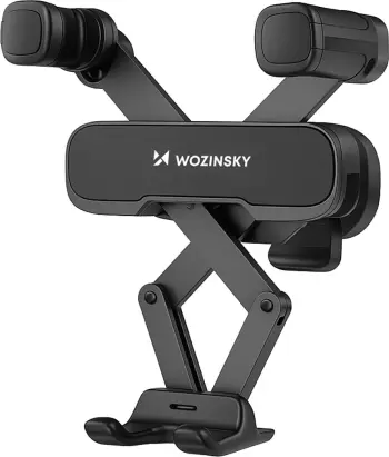 Mbajtëse gravitacionale telefoni për veturë Wozinsky WCHBK7, për grilë ajri, rrotullim 360°, e zezë