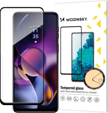 Xham i fortë mbrojtës Wozinsky për Motorola Moto G54, Full Glue, me kornizë, zi