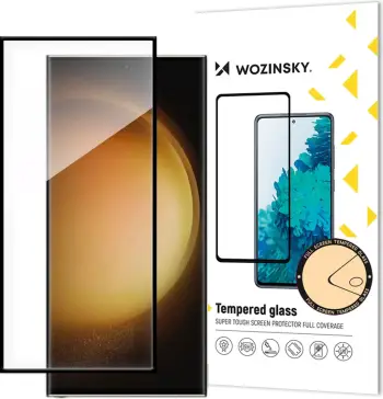 Xham i temperuar Wozinsky Full Glue për Samsung Galaxy S24+, me kornizë të zezë
