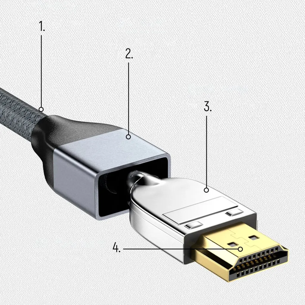 Kabllo HDMI Wozinsky WHDMI-20, 2m, 8K, 48Gbps, argjendtë - 12