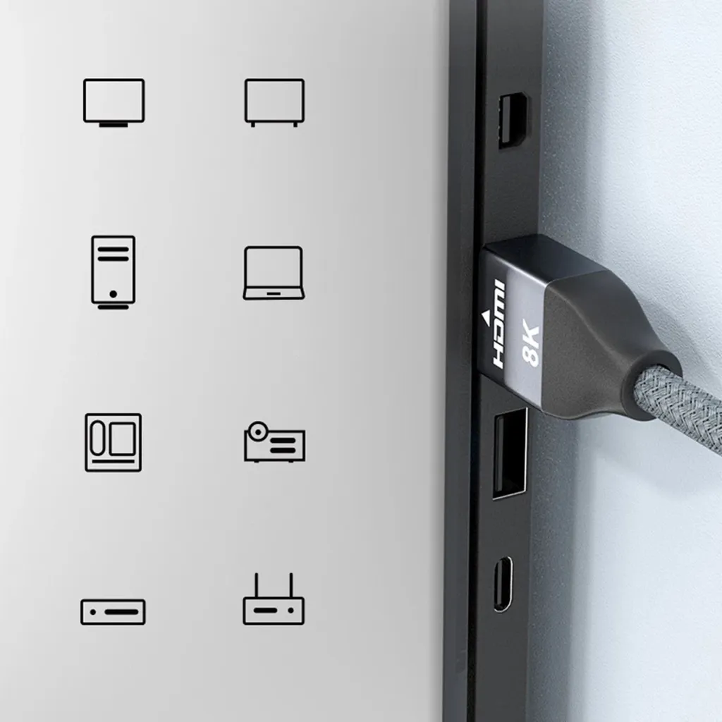 Kabllo HDMI Wozinsky WHDMI-20, 2m, 8K, 48Gbps, argjendtë - 14