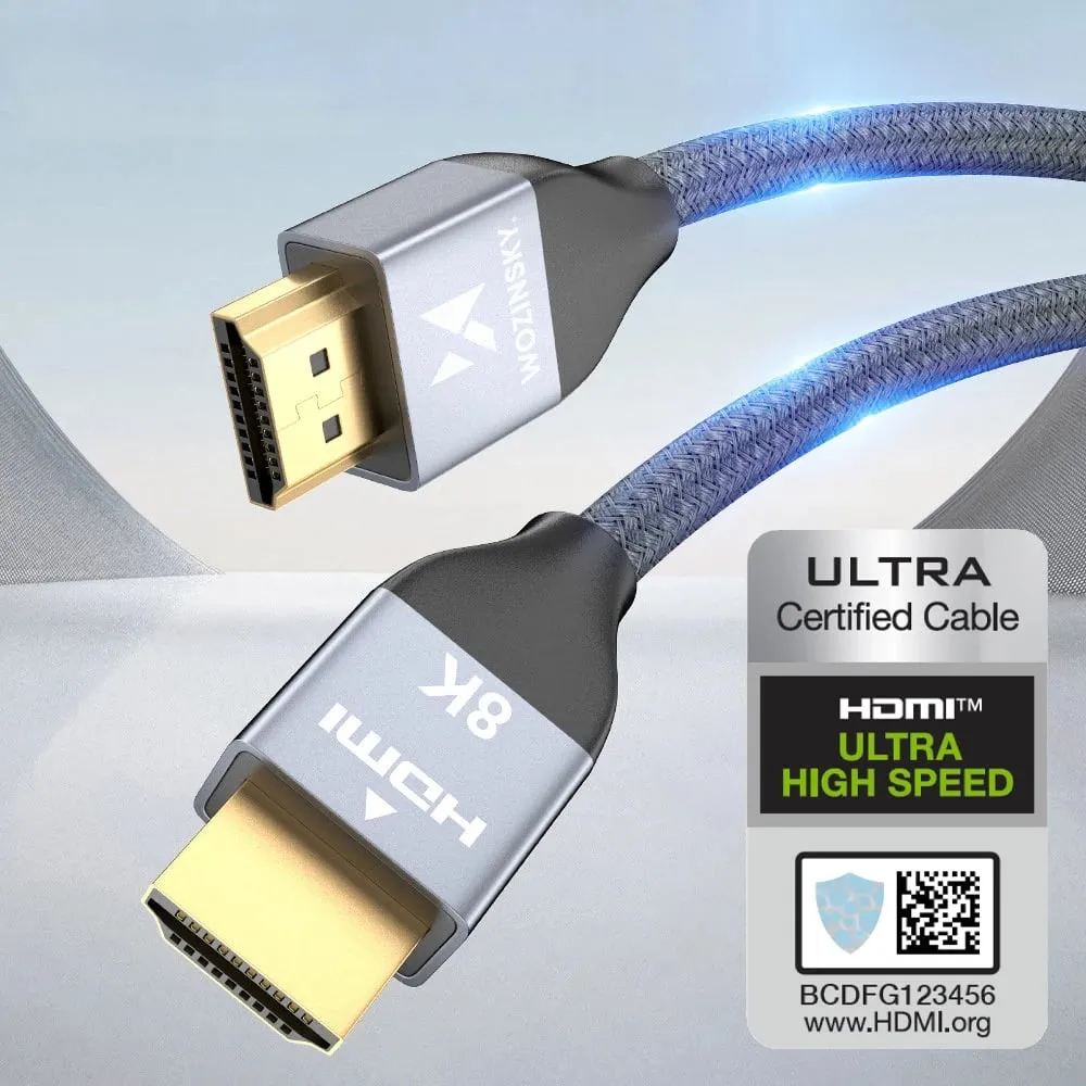Kabllo HDMI Wozinsky WHDMI-20, 2m, 8K, 48Gbps, argjendtë - 3