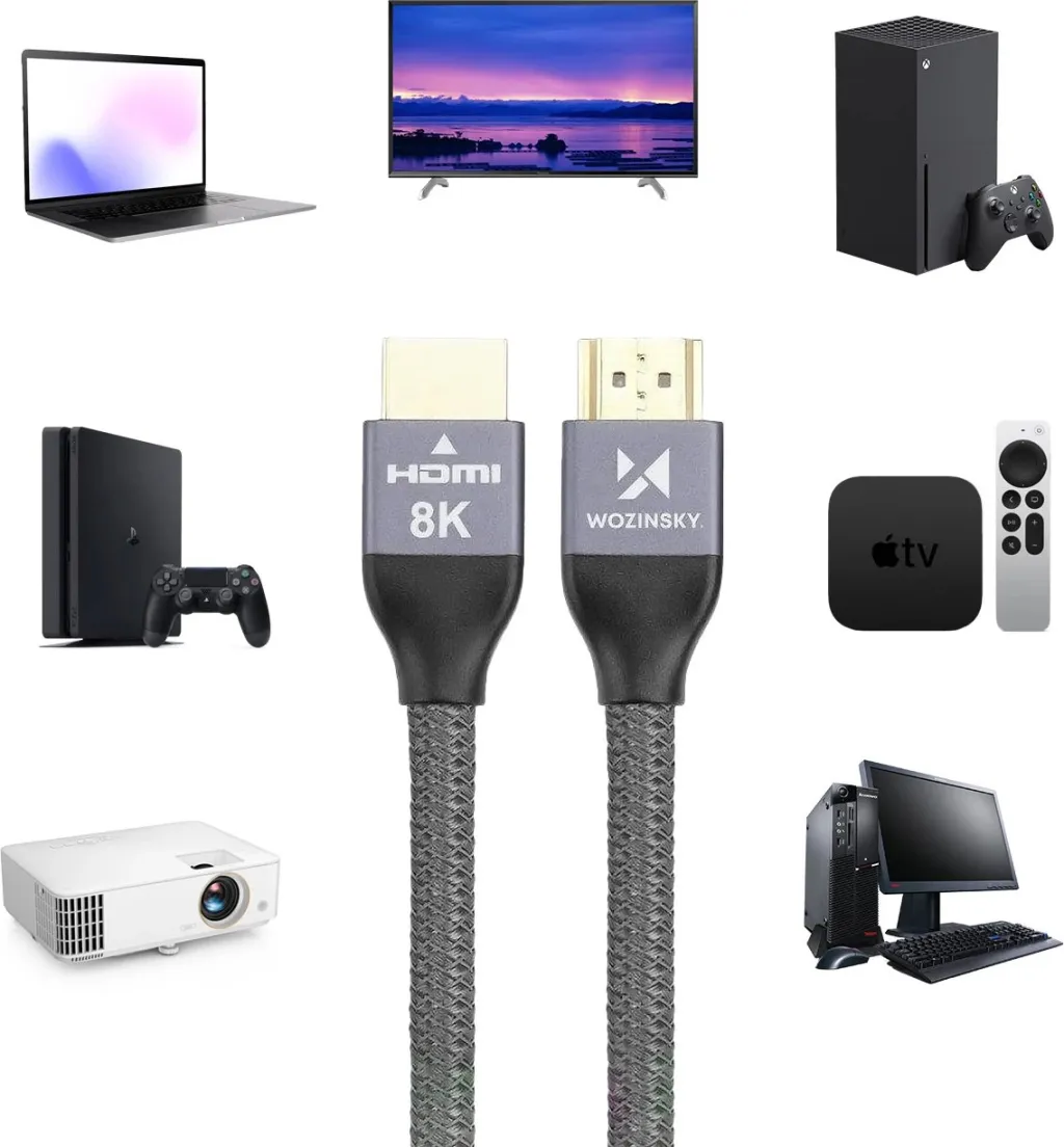 Kabllo HDMI Wozinsky WHDMI-20, 2m, 8K, 48Gbps, argjendtë - 4