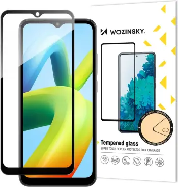 Xham i fortë mbrojtës Wozinsky Full Glue për Xiaomi Redmi A1+, me kornizë të zezë