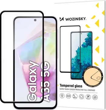 Xham mbrojtës Wozinsky Full Glue për Samsung Galaxy A35, 9H, kornizë e zezë
