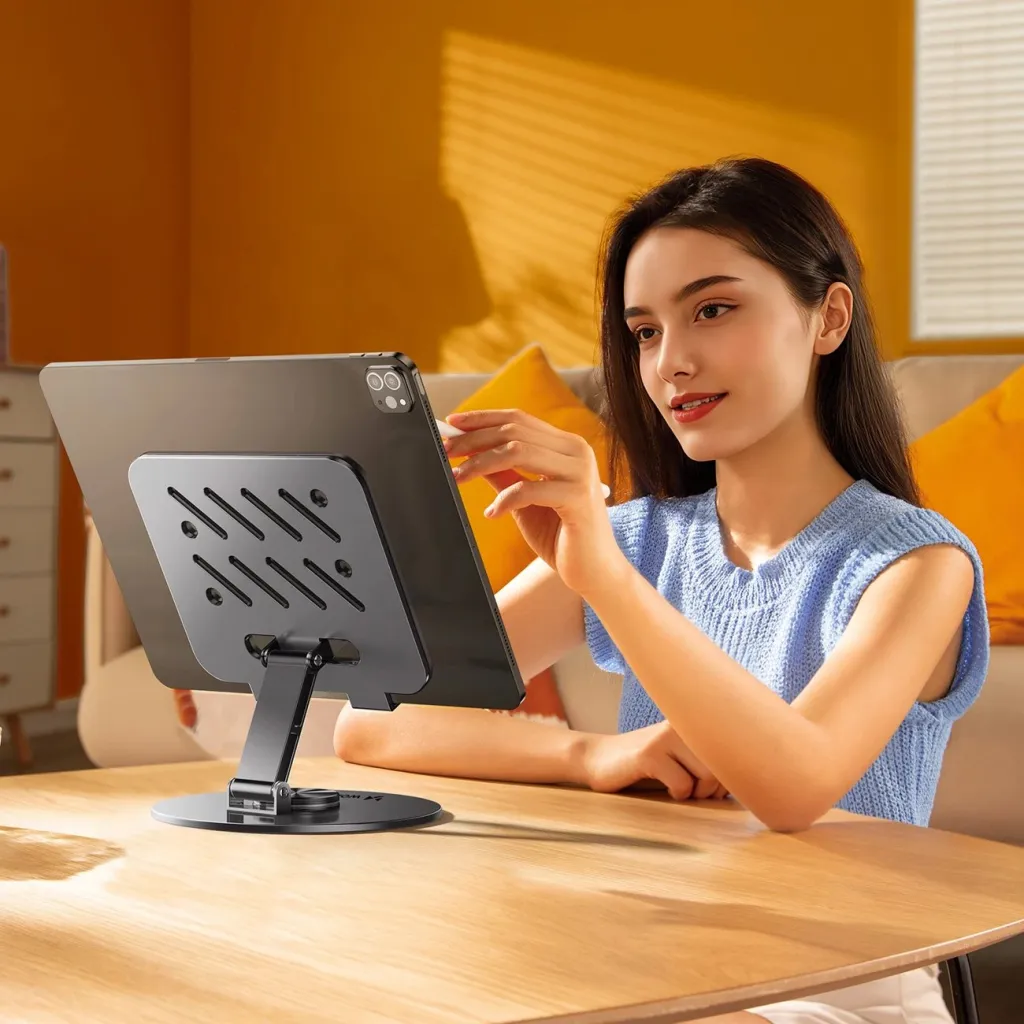 Mbajtëse tabletë Wozinsky WRS-DSY84SS, rrotullim 360°, alumini, gri - 4