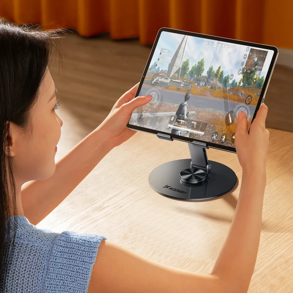 Mbajtëse tabletë Wozinsky WRS-DSY84SS, rrotullim 360°, alumini, gri - 8
