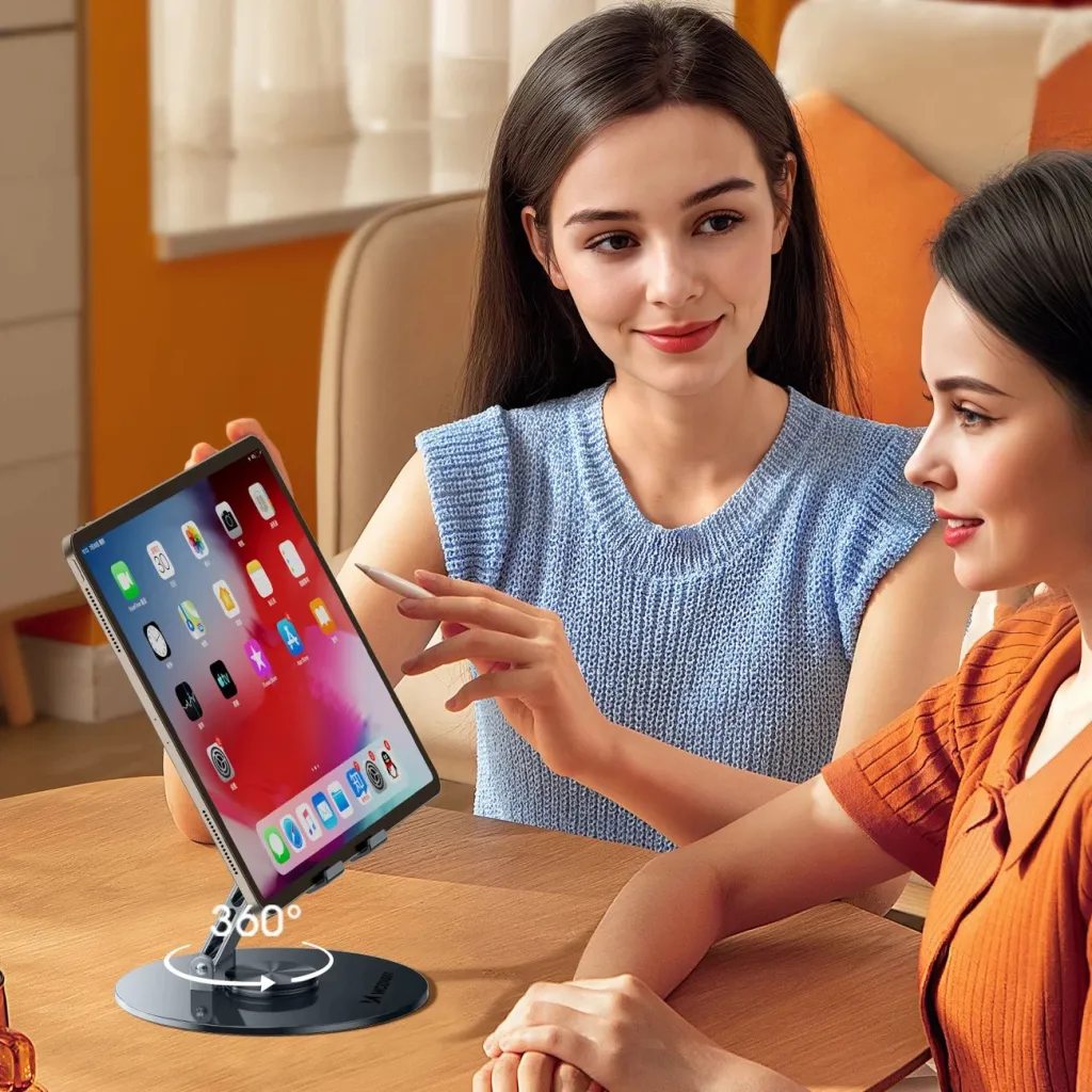 Mbajtëse tabletë Wozinsky WRS-DSY84SS, rrotullim 360°, alumini, gri - 9