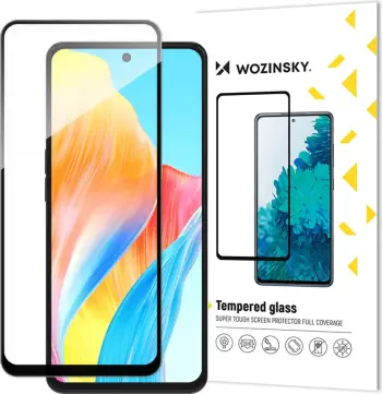 Xham i temperuar Wozinsky Full Glue me kornizë për Oppo A98 5G, Zi