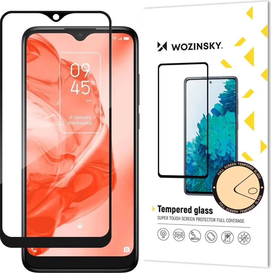 Xham i temperuar Wozinsky Full Glue për TCL 205, kornizë e zezë - 1