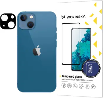 Mbështjellës xhami për kamerë Wozinsky për iPhone 13, i zi
