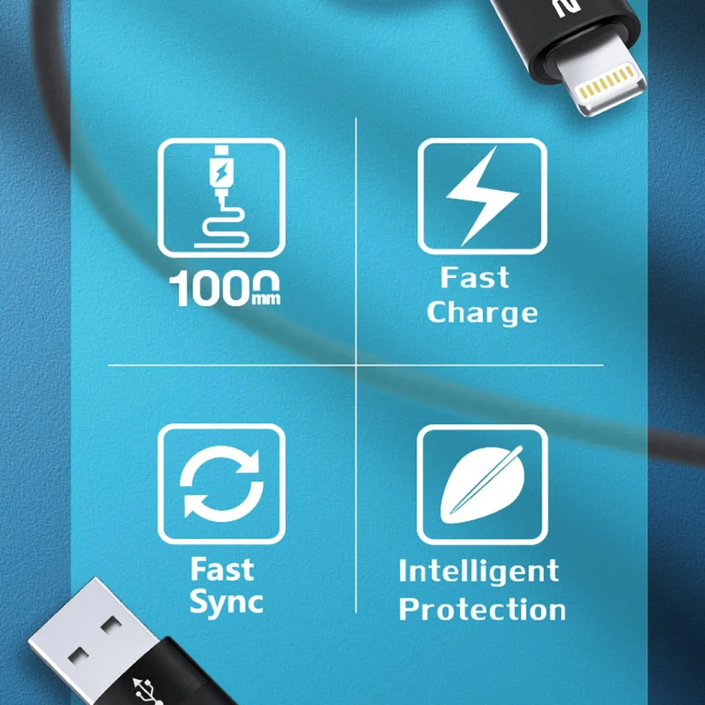 Kabllo 4n1 Wozinsky WNBAA, 1m, USB-C/USB-A/Lightning, 60W, e zezë - 6