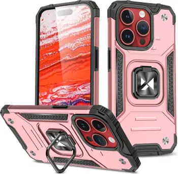 Mbështjellës Wozinsky Ring Armor për iPhone 15 Pro, me mbajtëse gishti dhe këmbë, Gold