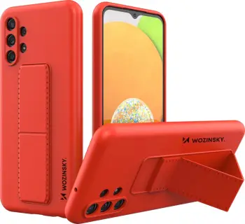 Mbështjellës Wozinsky Kickstand Case për Samsung Galaxy A13 5G, TPU silikoni, me qëndrim, i kuq