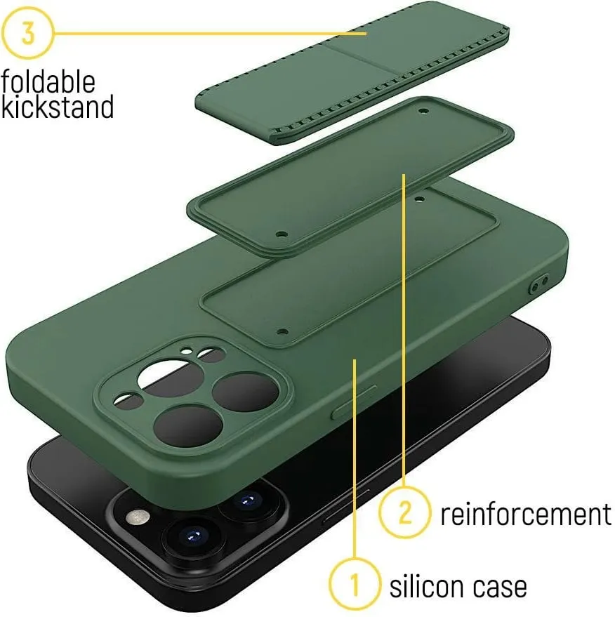 Mbështjellës Wozinsky Kickstand Case për iPhone 11 Pro Max, silikon, e verdhë - 3