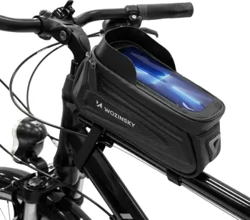 Çantë kornize biçiklete Wozinsky WBB28BK, 1.7L, xham prekës për telefon 8", e zezë