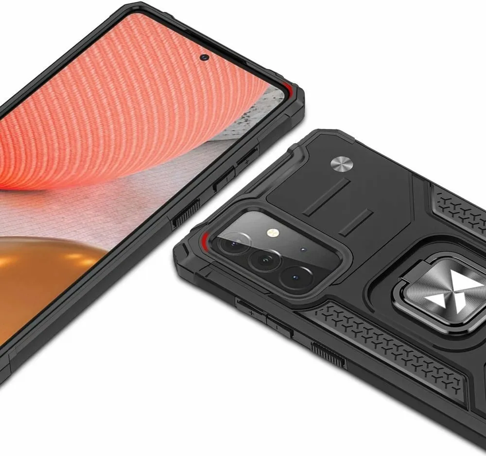 Mbështjellës Wozinsky Ring Armor me këmbalec për Samsung Galaxy A72, e zezë - 2