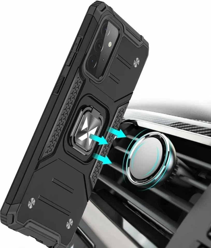 Mbështjellës Wozinsky Ring Armor me këmbalec për Samsung Galaxy A72, e zezë - 6