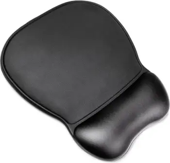Mauspad ergonomik Wozinsky me mbështetje për kyç, lëkurë ekologjike, i zi