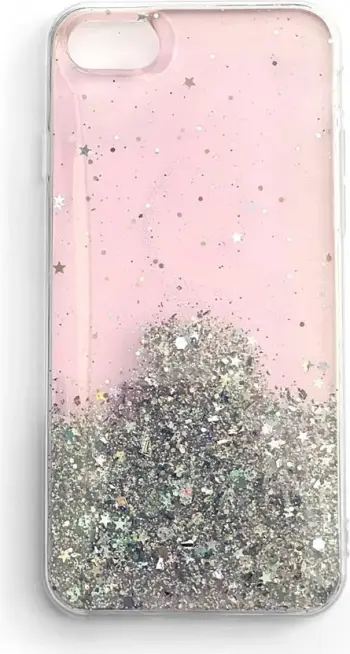 Mbështjellës Wozinsky Glitter për Samsung Galaxy S21+, rozë/argjend