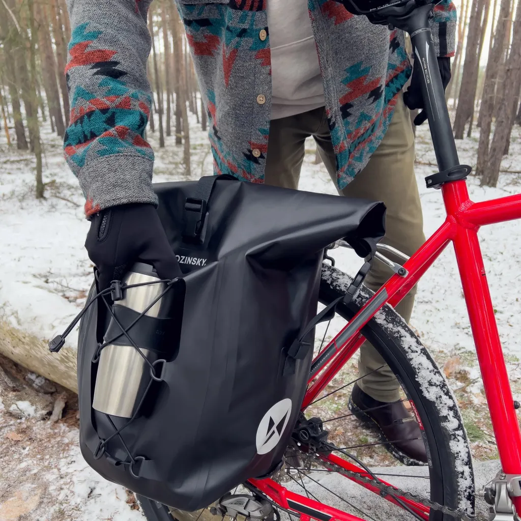 Çantë biçiklete për bagazher, 25L, waterproof, e zezë - 21