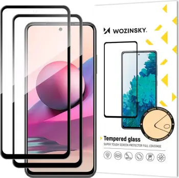 Set xham i temperuar Wozinsky, 2 copë, për Xiaomi Redmi Note 10/10S/11/11S, me kornizë, Zi