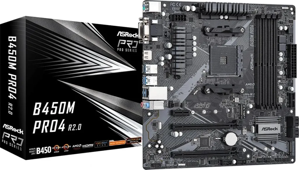 Pllakë Amë ASRock B450M PRO4 R2.0 - 1