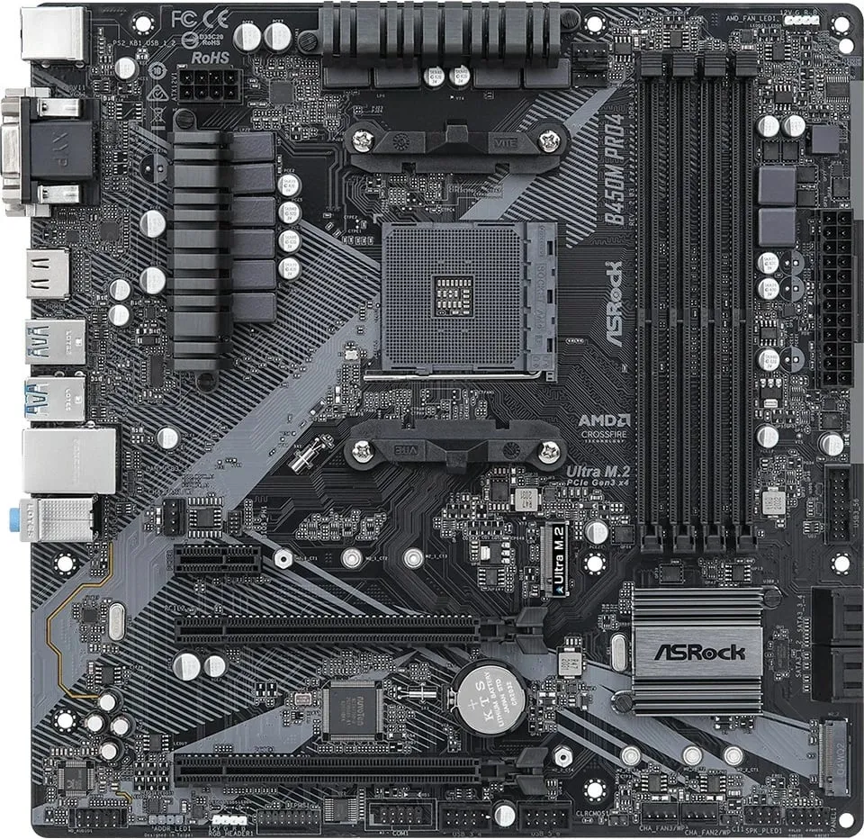 Pllakë Amë ASRock B450M PRO4 R2.0 - 2