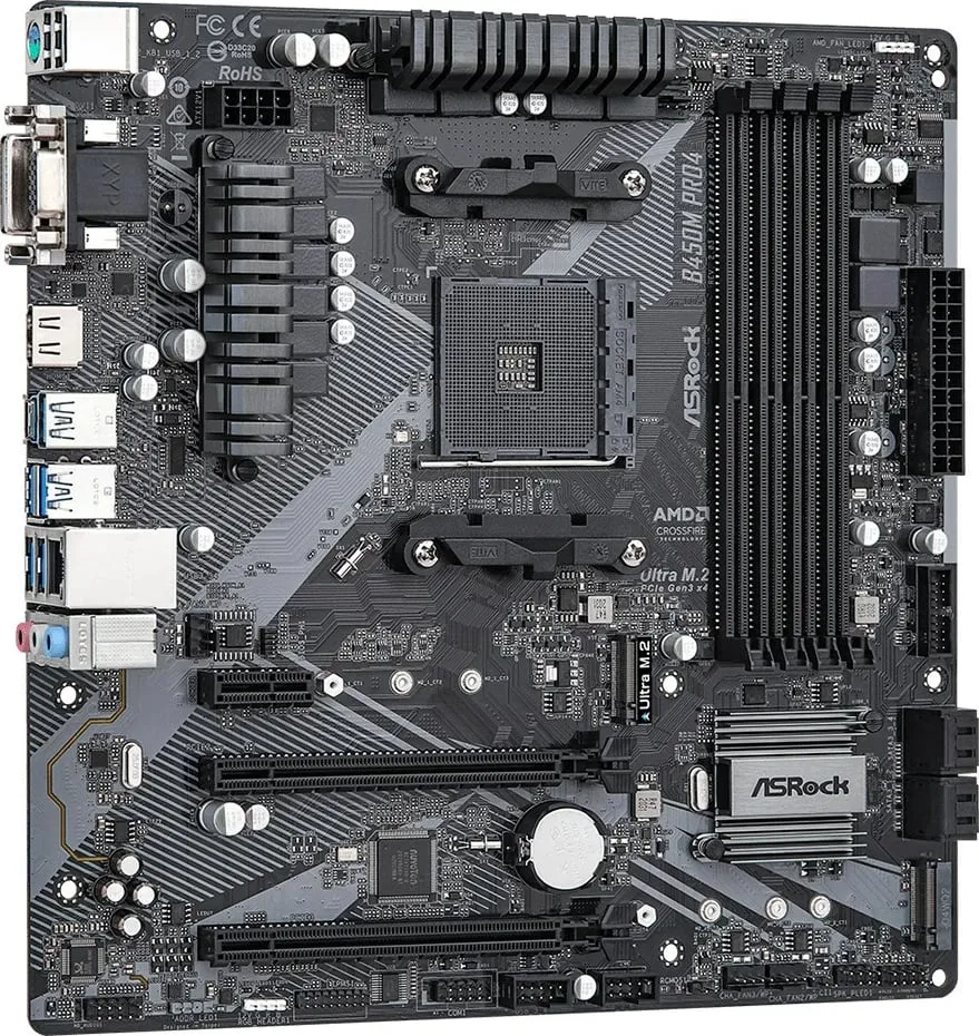 Pllakë Amë ASRock B450M PRO4 R2.0 - 4