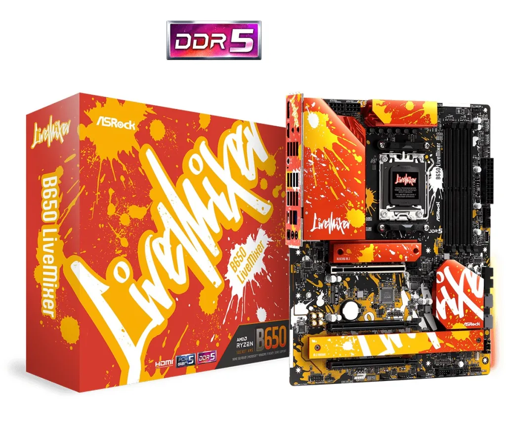 Pllakë amë Asrock B650 LiveMixer AMD B650 Socket AM5 ATX - 1