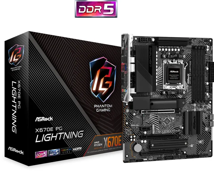 Pllakë amë ASRock X670E PG LIGHTNING - AMD X670 - 5