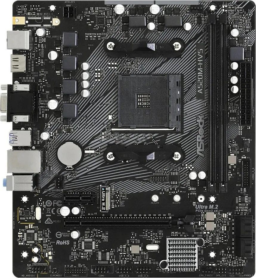 Pllakë amë ASRock A520M-HVS - AMD A520 - 2