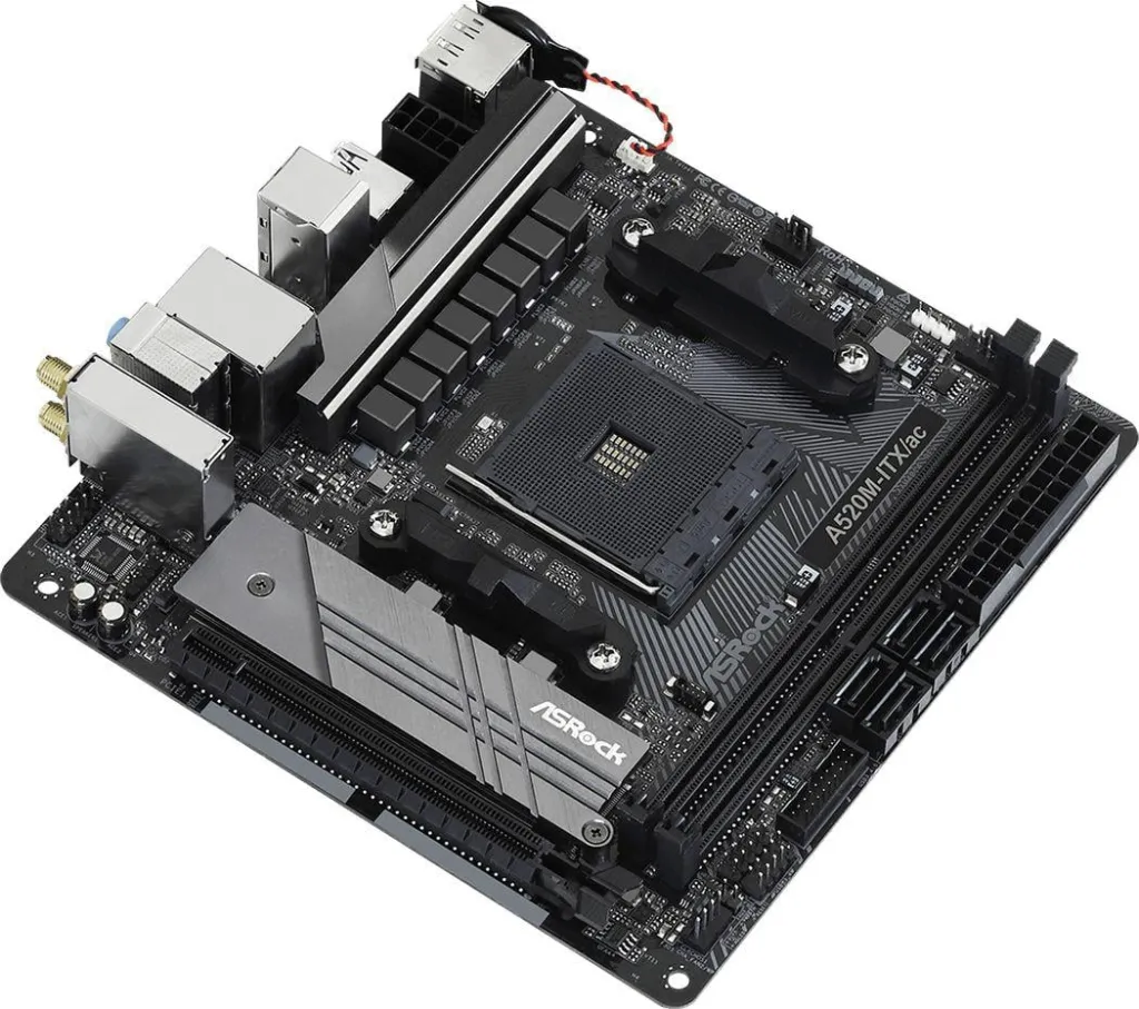 Pllakë amë ASRock A520M-ITX/AC, AMD A520, Socket AM4, 2 slota, Bluetooth / Wi-Fi 5, Mini ITX - 3