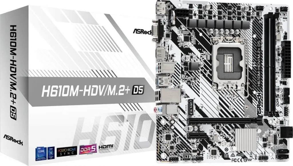 Pllakë amë ASRock H610M-HDV/M.2+ D5 - 1