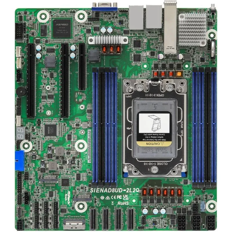 Pllakë Amë Server ASRock SIENAD8UD‑2L2Q / SP6 / micro‑ATX / Single Socket - 1