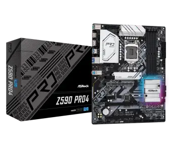Motherboard ASRock Z590 Pro4 / LGA1200 / USB 3.2 Gen2 / 2.5G LAN / PCIe Gen4x4 / 4xDDR4 DIMM