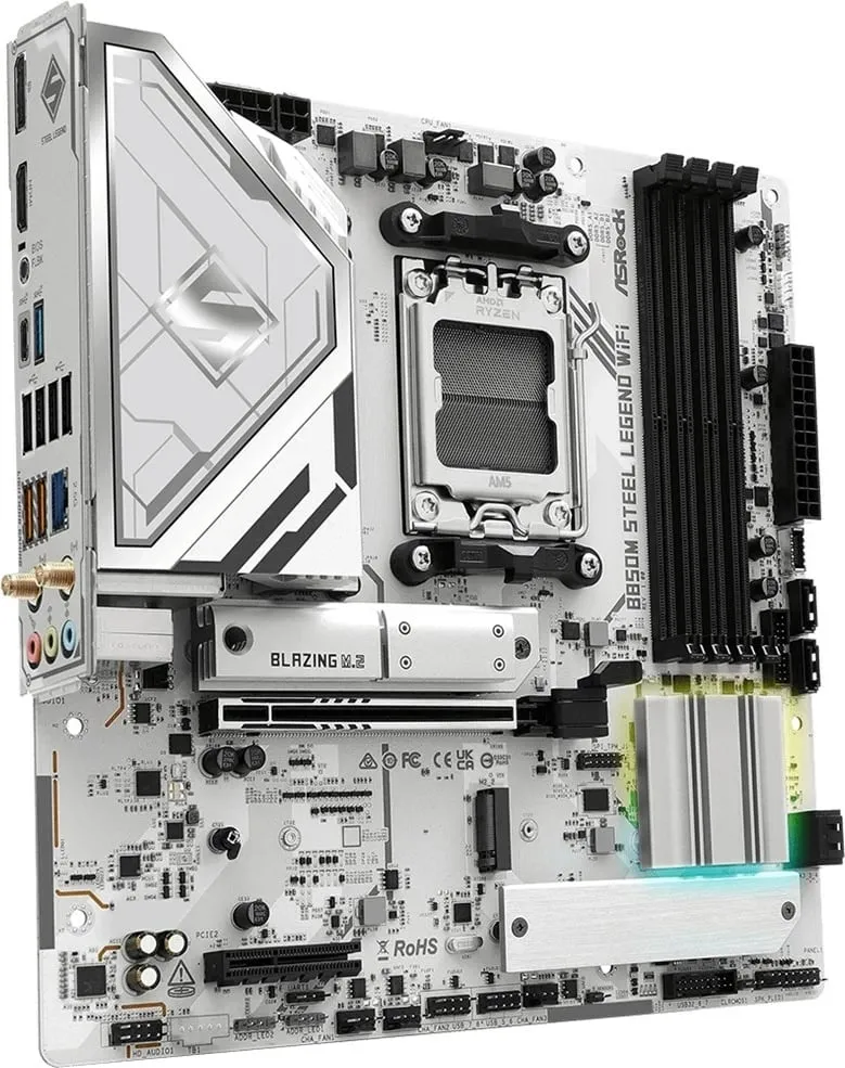 Pllakë amë Asrock B850M Steel Legend WiFi, Socket AM5, micro ATX, Bardhë - 9