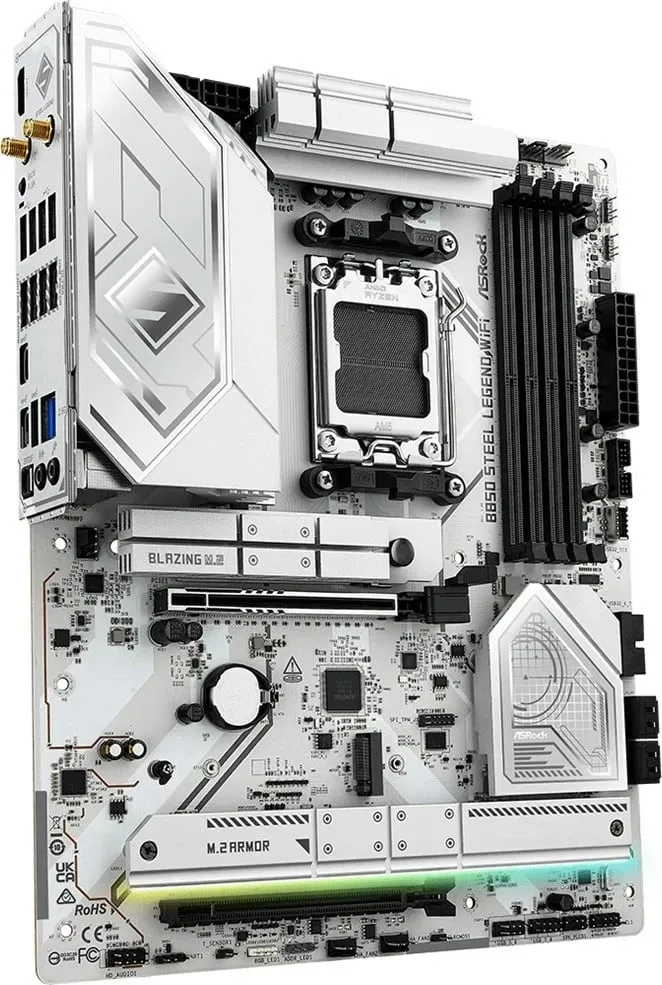 Pllakë amë Asrock B850 Steel Legend WiFi, Socket AM5, ATX, Bardhë - 4