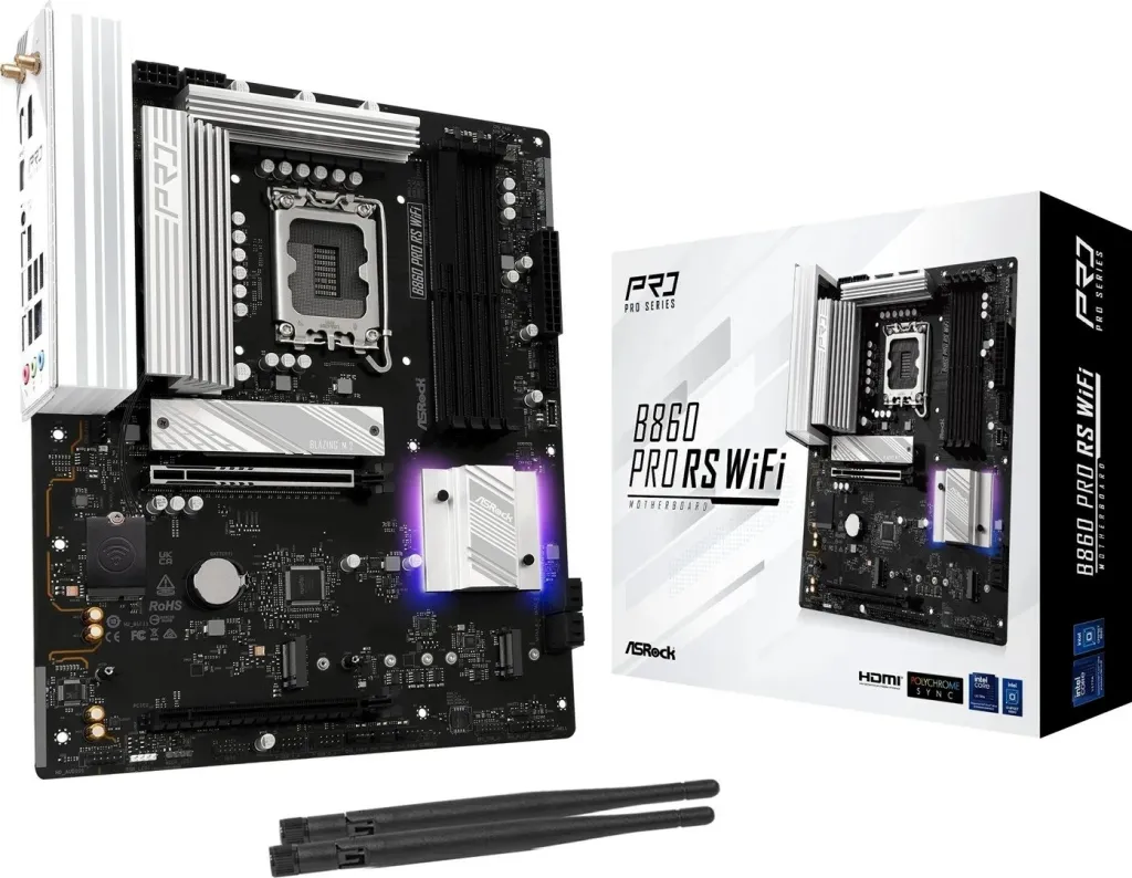 Pllakë amë ASRock B860 Pro RS, Socket 1851, ATX, e zezë - 1