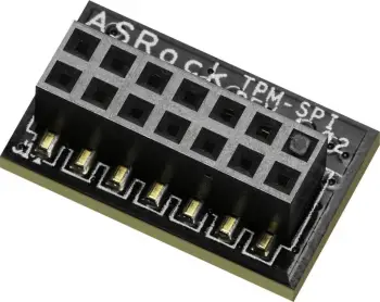 Modul TPM ASRock TMP-SPI, kompatibil me X570, për pllakë amë, i zi