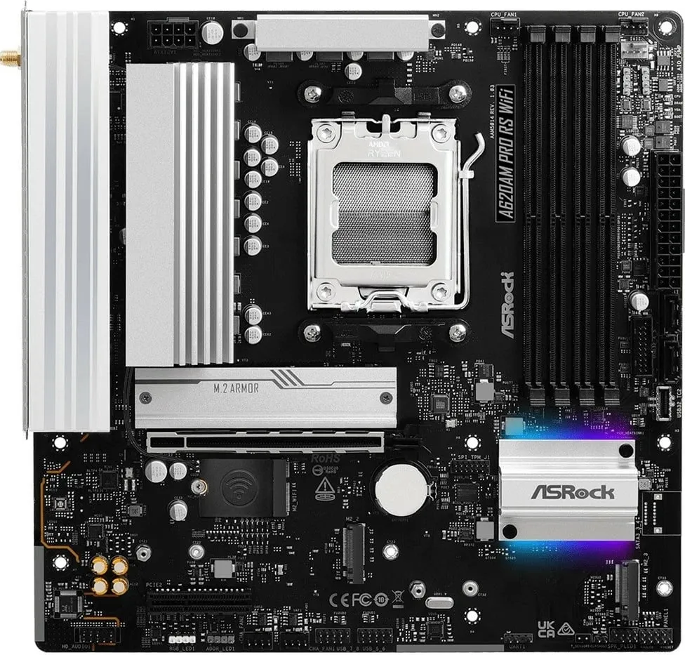 Pllakë amë ASRock A620AM Pro A WiFi, Socket AM5, DDR5, Micro ATX, e zezë - 2