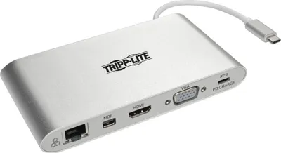 Docking station Eaton Tripp Lite U442-DOCK1, USB C, Gigabit Ethernet, argjendi - 1