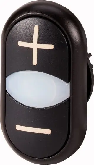 Buton i dyfishtë Eaton "+ / -" M22S-DDL-S-X4 / X5, i zi