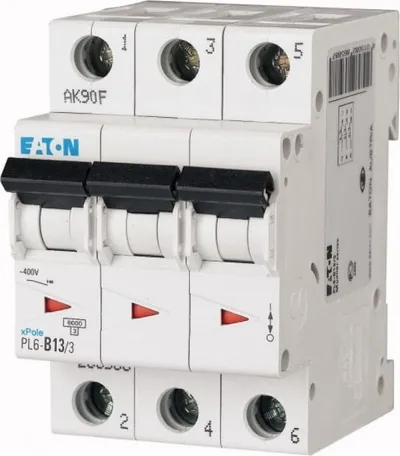 Ndërprerës automatik Eaton PL6-B13/3, 3P, 13A, 6kA - 1